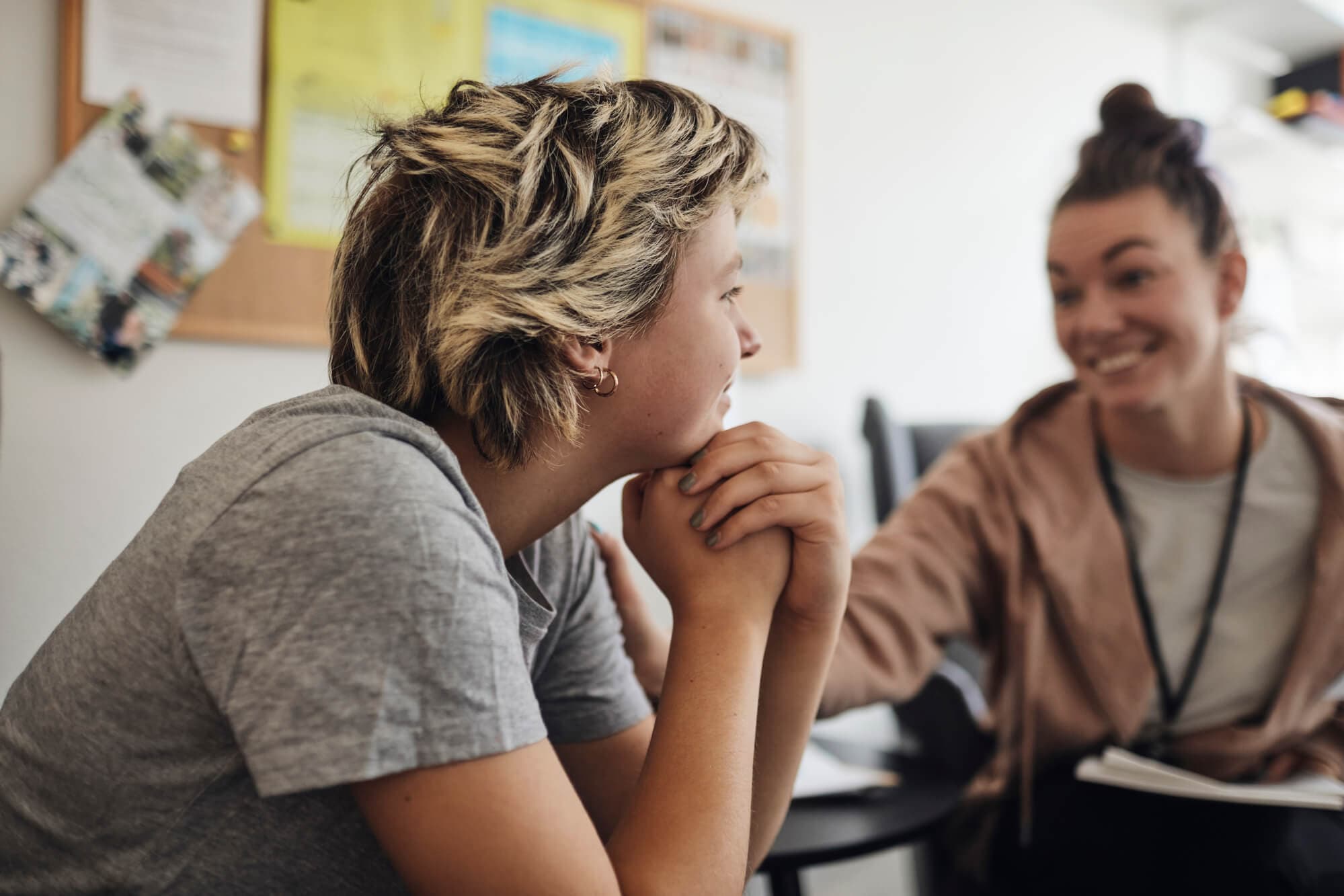 Teen and counselor