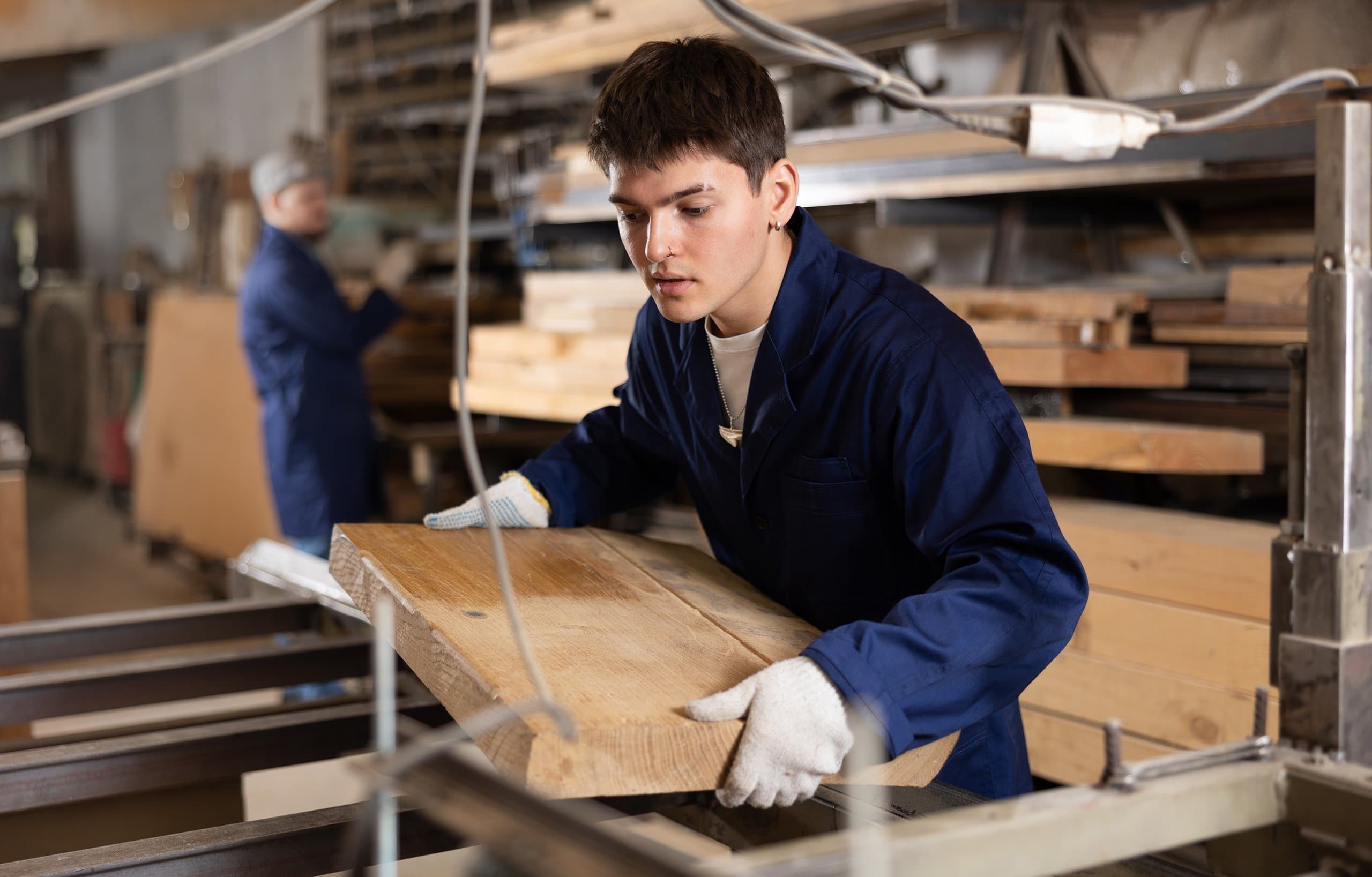 young man working in warehouse
